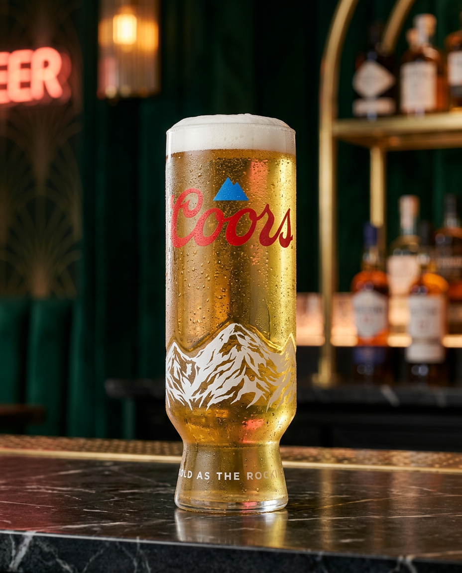 A cold draught pint of Coors on The Birdcage bar